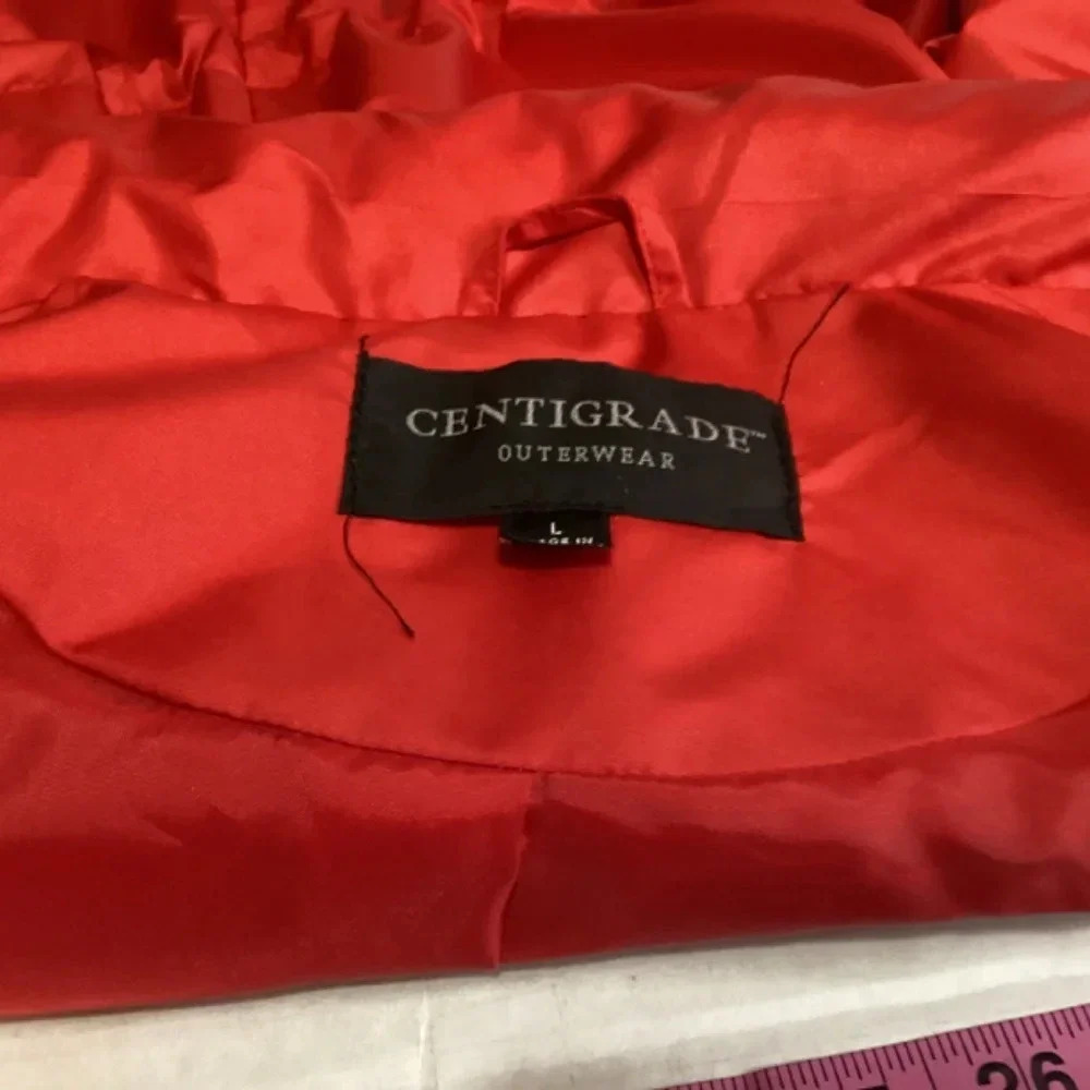 Centigrade outerwear SZ L red windbreaker hooded classic lightweight #509 - Picture 6 of 9